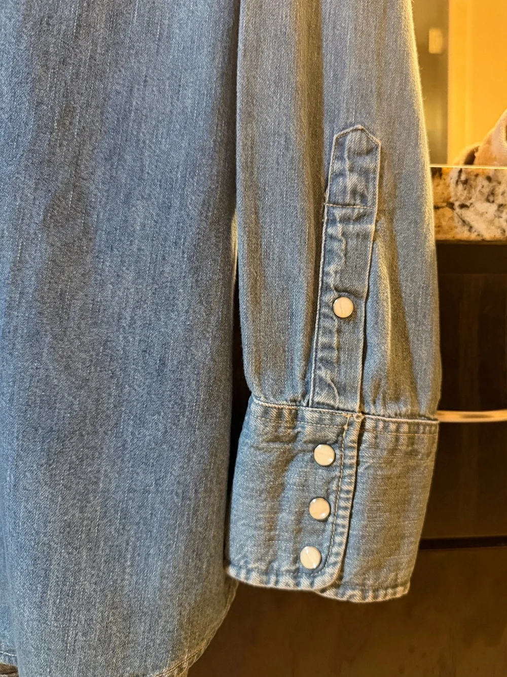 Banana Republic Light Blue Denim Button-Down Western Shirt